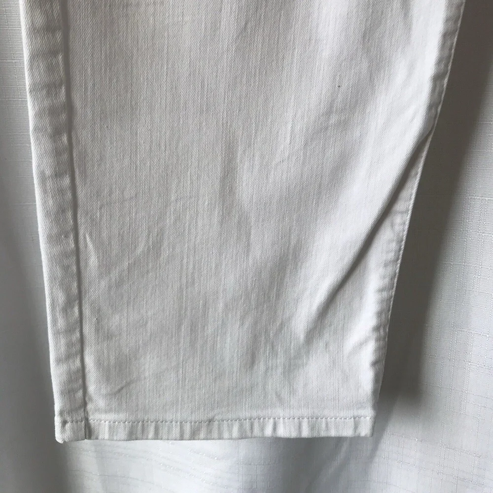 Eileen Fisher Jeans Organic Cotton Straight Jeans Stretch White Denim Size 14 - Picture 4 of 14